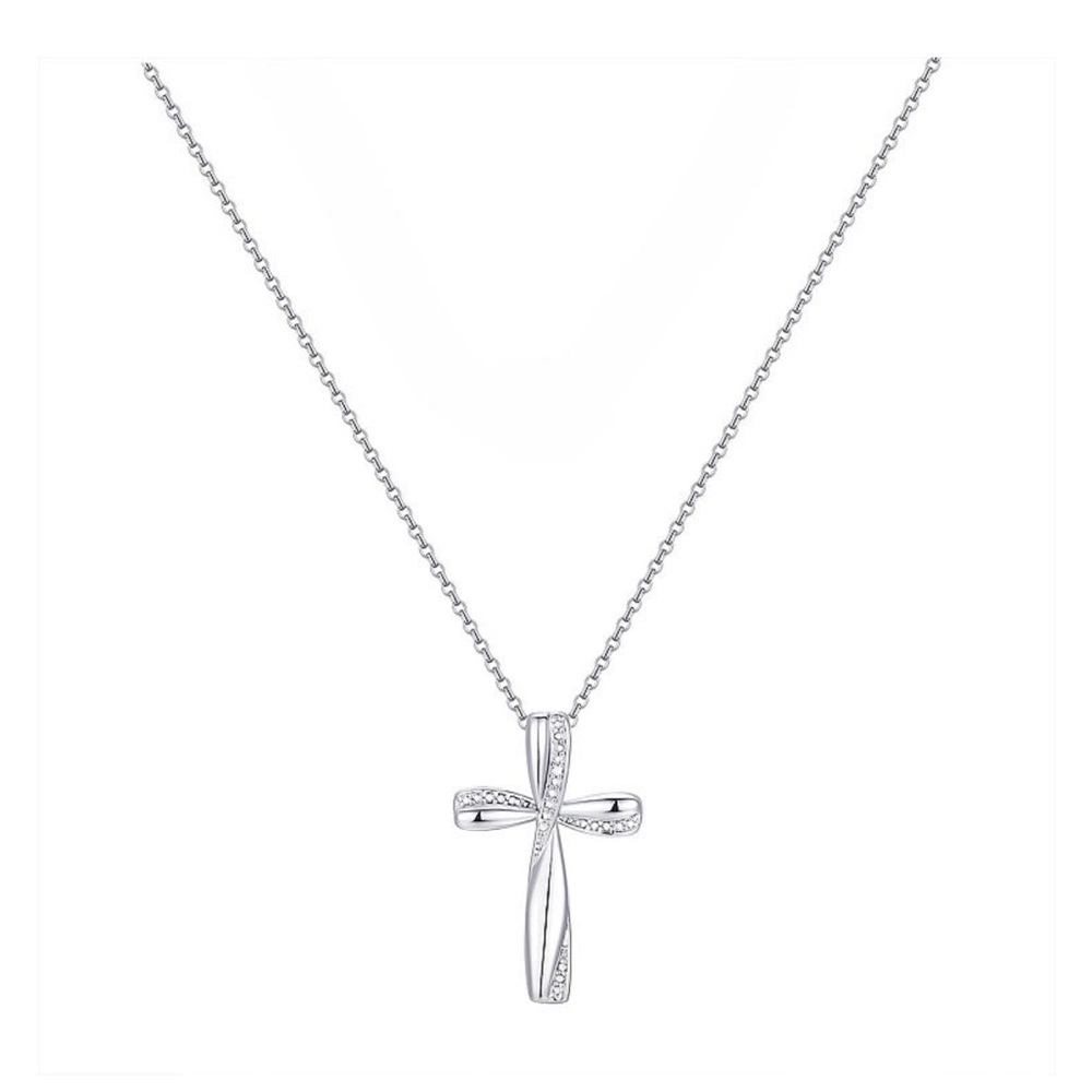 Diamond Accented Cross Pendant Necklace